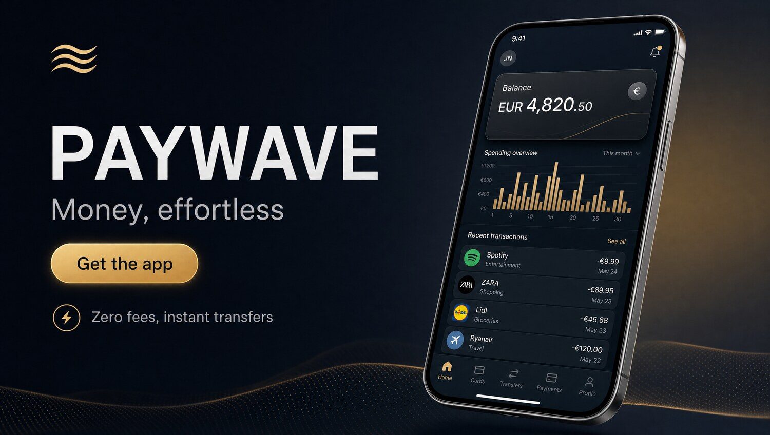 Publicité application fintech Paywave