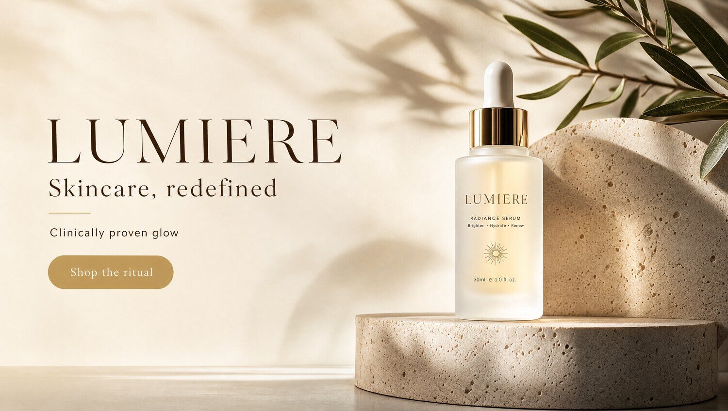 Bannière skincare Lumiere